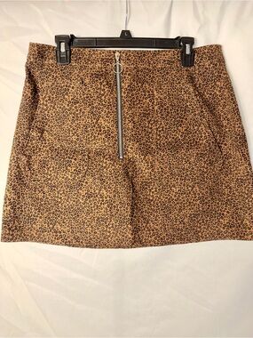 Amp Cheetah Print Y2K Corduroy Mini Skirt